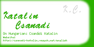 katalin csanadi business card